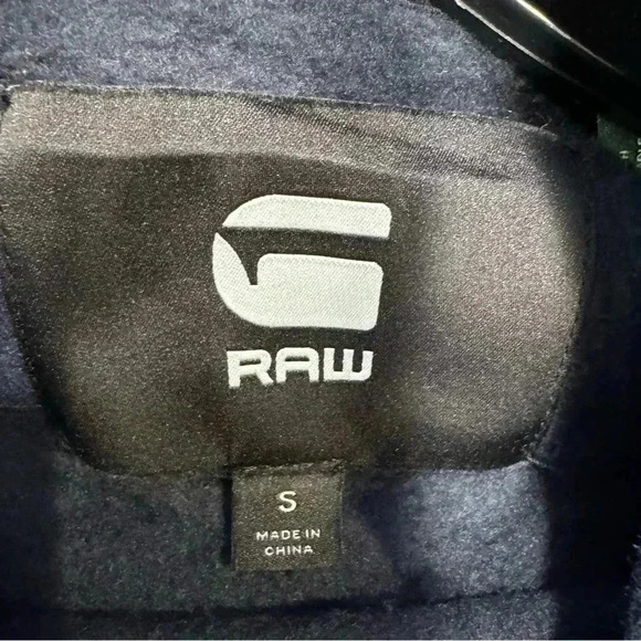 G Star Raw Hoodie Mens S Navy Pullover Striped Embroidered Logo - Picture 5 of 8